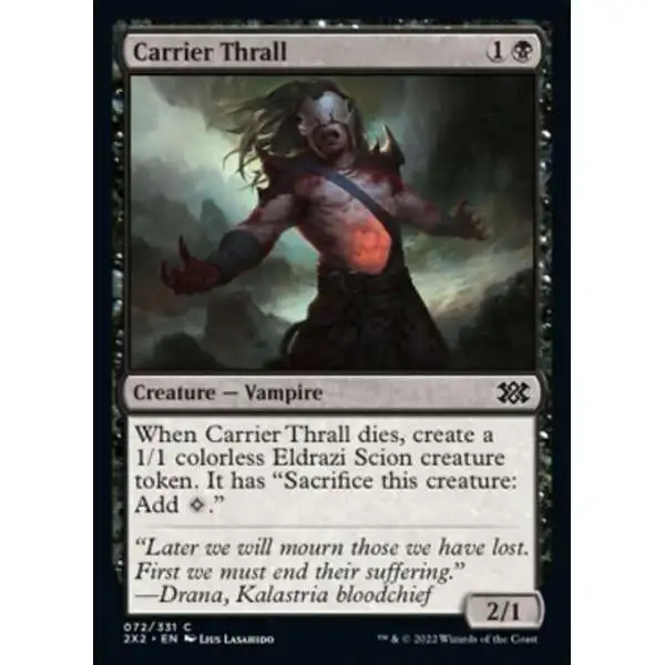 mtg card carrier Magic The Gathering Trading Card Game Double Masters 2022 Single Card  Common Carrier Thrall 72 FOIL