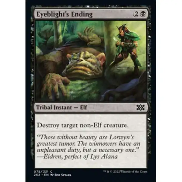 MtG Trading Card Game Double Masters 2022 Common Eyeblight's Ending #75
