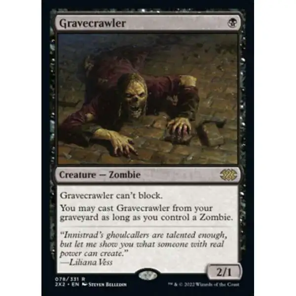 MtG Trading Card Game Double Masters 2022 Rare Gravecrawler #78