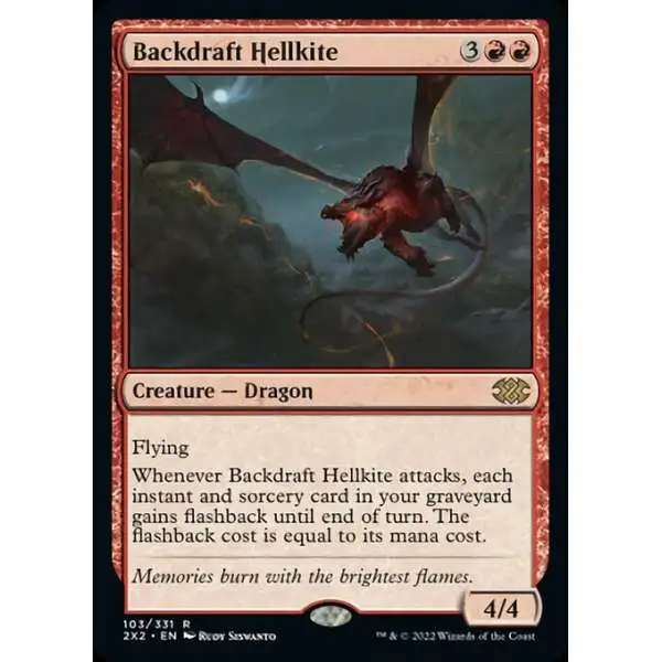 MtG Trading Card Game Double Masters 2022 Rare Backdraft Hellkite #103