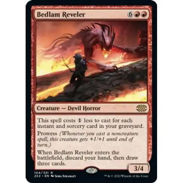 MtG Trading Card Game Double Masters 2022 Rare Foil Bedlam Reveler #104