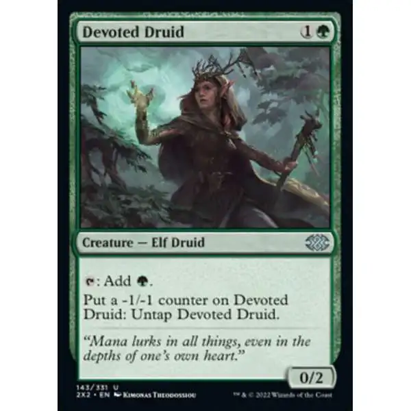 MtG Trading Card Game Double Masters 2022 Uncommon Foil Devoted Druid #143