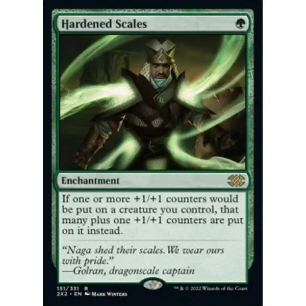 MtG Trading Card Game Double Masters 2022 Rare Hardened Scales #151