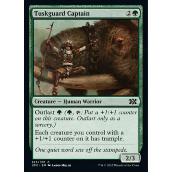 MtG Trading Card Game Double Masters 2022 Common Foil Tuskguard Captain #163