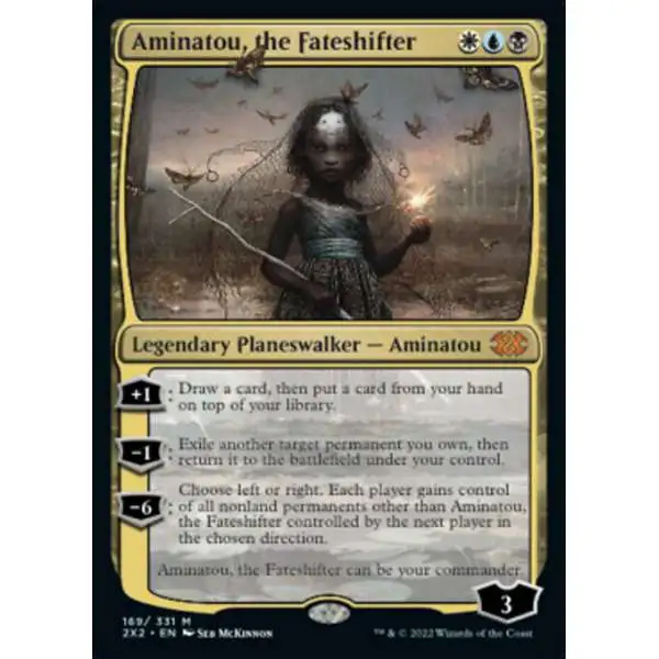 MtG Trading Card Game Double Masters 2022 Mythic Rare Aminatou, the Fateshifter #169