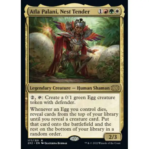 MtG Trading Card Game Double Masters 2022 Rare Atla Palani, Nest Tender #177