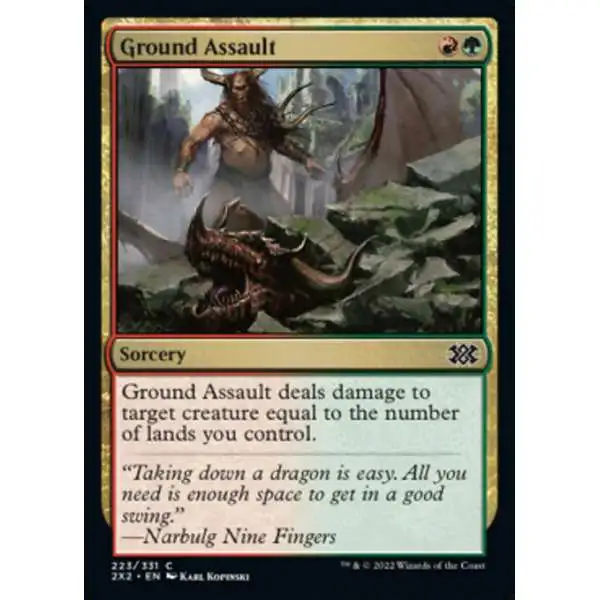MtG Trading Card Game Double Masters 2022 Common Foil Ground Assault #223