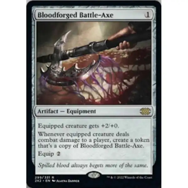 MtG Trading Card Game Double Masters 2022 Rare Bloodforged Battle-Axe #299