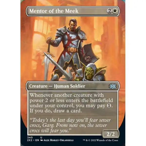 MtG Trading Card Game Double Masters 2022 Uncommon Mentor of the Meek #340 [Alternate Art Borderless]