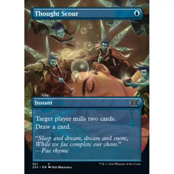 MtG Trading Card Game Double Masters 2022 Common Thought Scour #351 [Alternate Art Borderless]