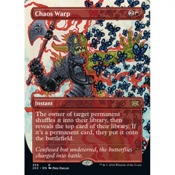 MtG Trading Card Game Double Masters 2022 Rare Chaos Warp #359 [Alternate Art Borderless]