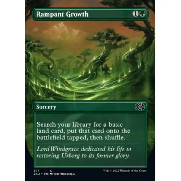 MtG Trading Card Game Double Masters 2022 Common Rampant Growth #371 [Alternate Art Borderless]