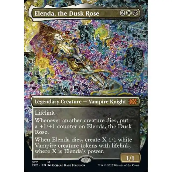 MtG Trading Card Game Double Masters 2022 Mythic Rare Elenda, the Dusk Rose #377 [Alternate Art Borderless]