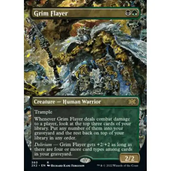 MtG Trading Card Game Double Masters 2022 Rare Grim Flayer #380 [Alternate Art Borderless]