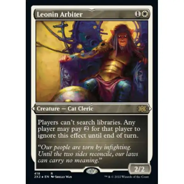 MtG Trading Card Game Double Masters 2022 Rare Leonin Arbiter #418 [Etched Foil-Only Cards]