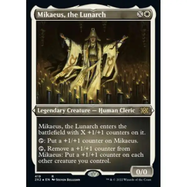 MtG Trading Card Game Double Masters 2022 Rare Mikaeus, the Lunarch #419 [Etched Foil-Only Cards]