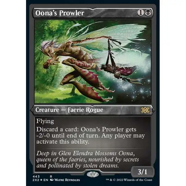 MtG Trading Card Game Double Masters 2022 Rare Oona's Prowler #443 [Etched Foil-Only Cards]
