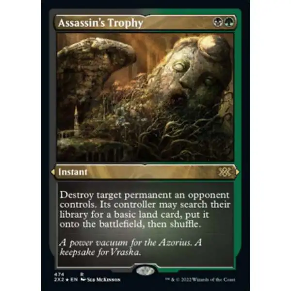 MtG Trading Card Game Double Masters 2022 Rare Assassin's Trophy #474 [Etched Foil-Only Cards]