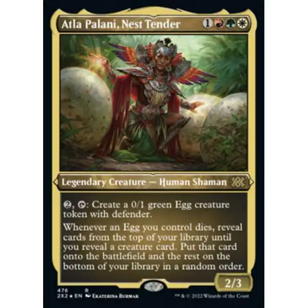 MtG Trading Card Game Double Masters 2022 Rare Atla Palani, Nest Tender #476 [Etched Foil-Only Cards]