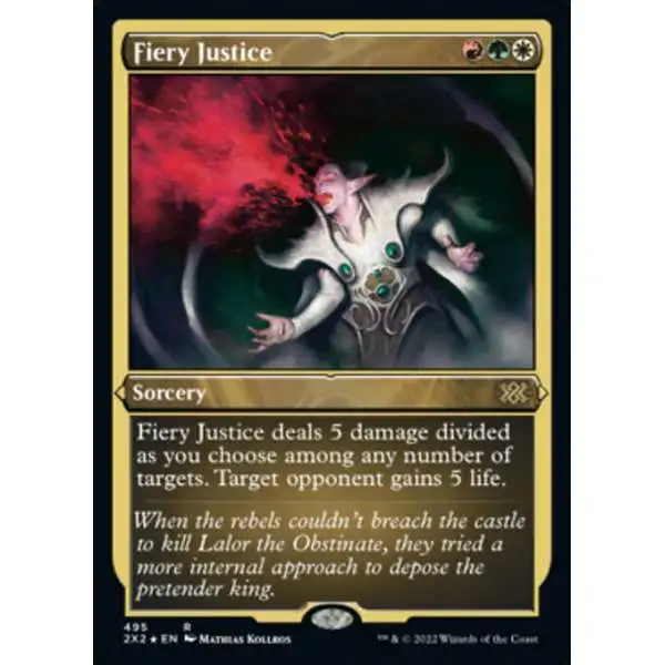 MtG Trading Card Game Double Masters 2022 Rare Fiery Justice #495 [Etched Foil-Only Cards]