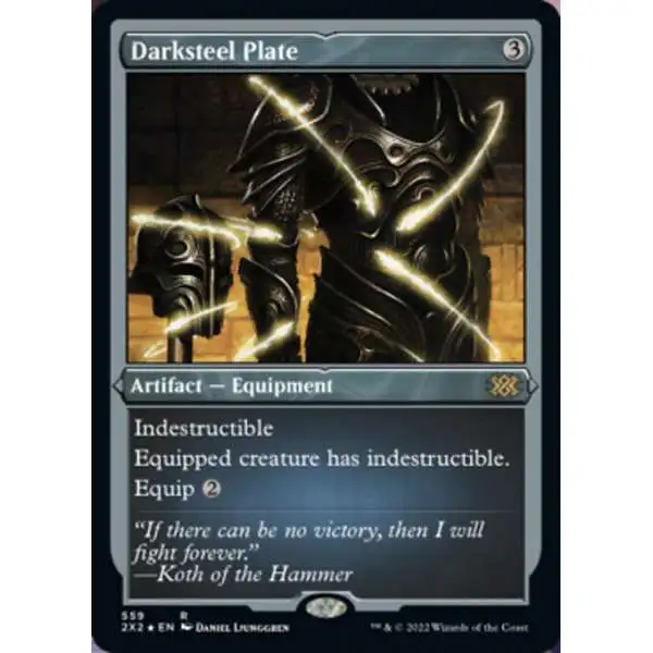 MtG Trading Card Game Double Masters 2022 Rare Darksteel Plate #559 [Etched Foil-Only Cards]