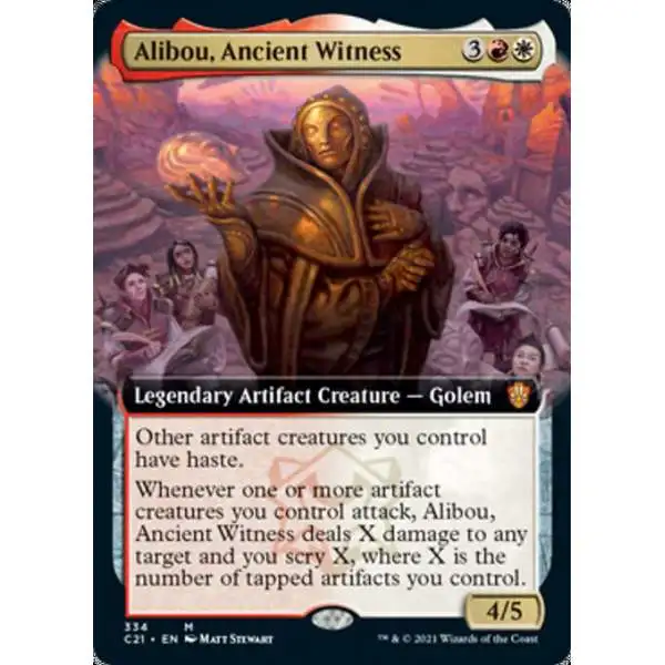 MtG Commander 2021 Mythic Rare Alibou, Ancient Witness #334 [Extended Art]