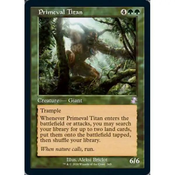 MtG Trading Card Game Time Spiral Remastered Timeshifted Primeval Titan #365 [Timeshifted]