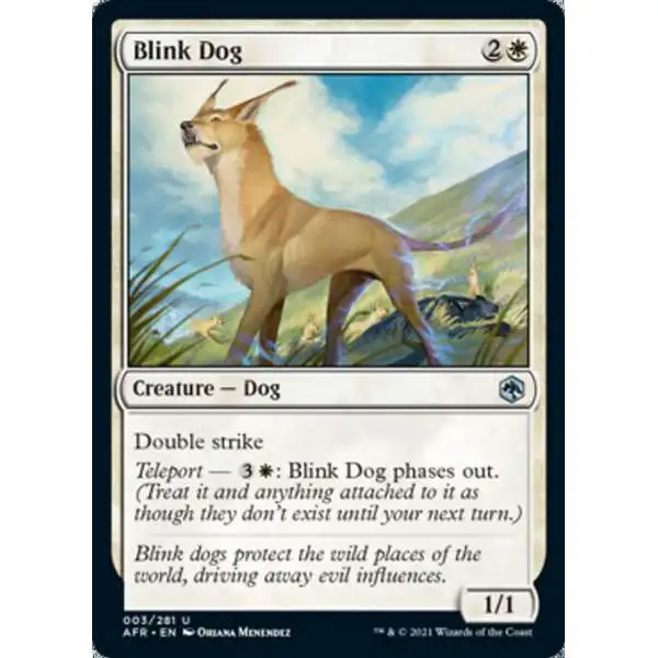 MtG Trading Card Game Adventures in the Forgotten Realms Uncommon Blink Dog #3