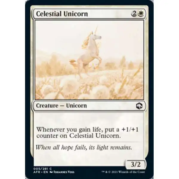 MtG Trading Card Game Adventures in the Forgotten Realms Common Celestial Unicorn #5