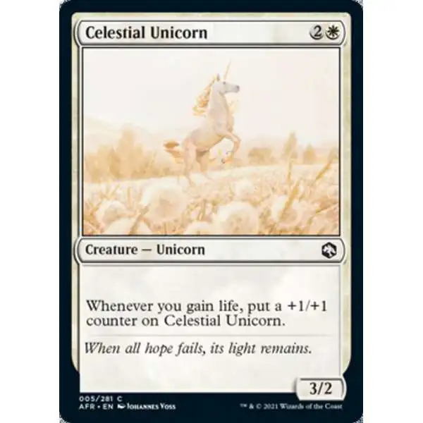 MtG Trading Card Game Adventures in the Forgotten Realms Common Foil Celestial Unicorn #5