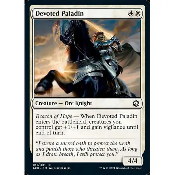 MtG Trading Card Game Adventures in the Forgotten Realms Common Devoted Paladin #11