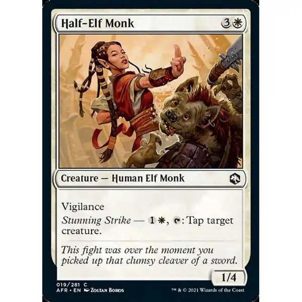 MtG Trading Card Game Adventures in the Forgotten Realms Common Half-Elf Monk #19
