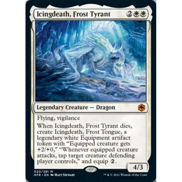 MtG Trading Card Game Adventures in the Forgotten Realms Mythic Rare Icingdeath, Frost Tyrant #20