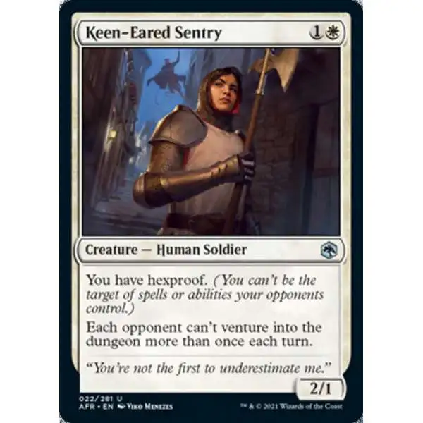 MtG Trading Card Game Adventures in the Forgotten Realms Uncommon Keen-Eared Sentry #22