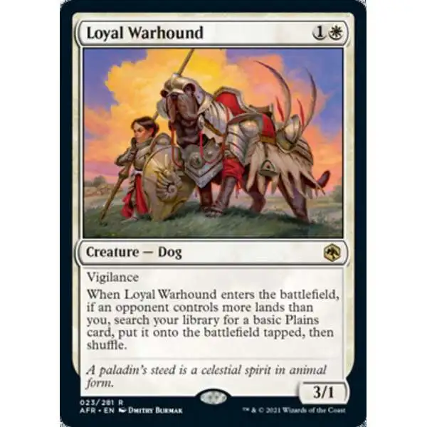 MtG Trading Card Game Adventures in the Forgotten Realms Rare Foil Loyal Warhound #23