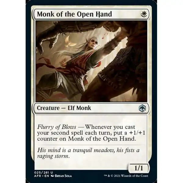 MtG Trading Card Game Adventures in the Forgotten Realms Uncommon Monk of the Open Hand #25