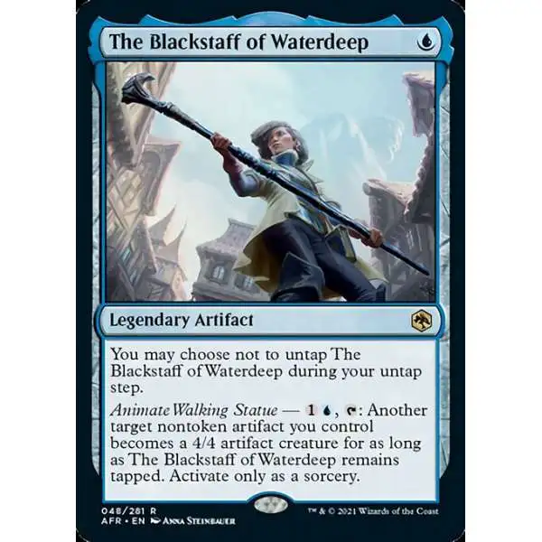 MtG Trading Card Game Adventures in the Forgotten Realms Rare The Blackstaff of Waterdeep #48