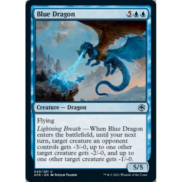 MtG Trading Card Game Adventures in the Forgotten Realms Uncommon Blue Dragon #49