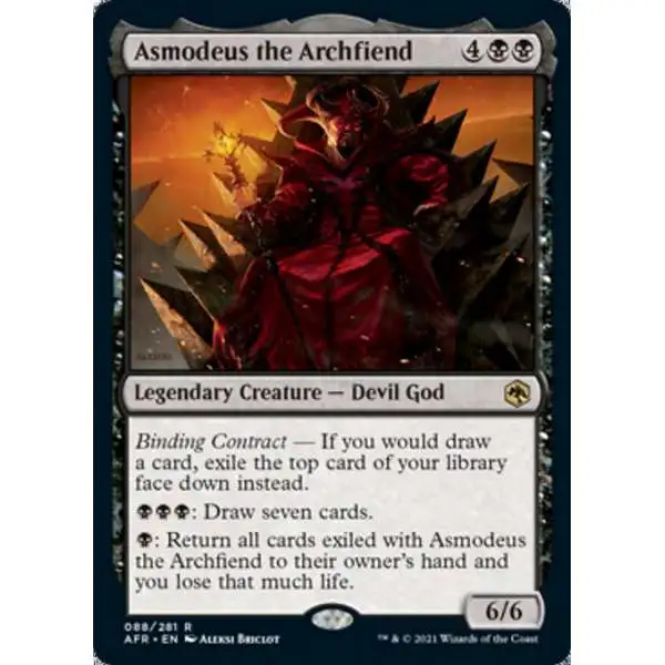 MtG Trading Card Game Adventures in the Forgotten Realms Rare Asmodeus the Archfiend #88