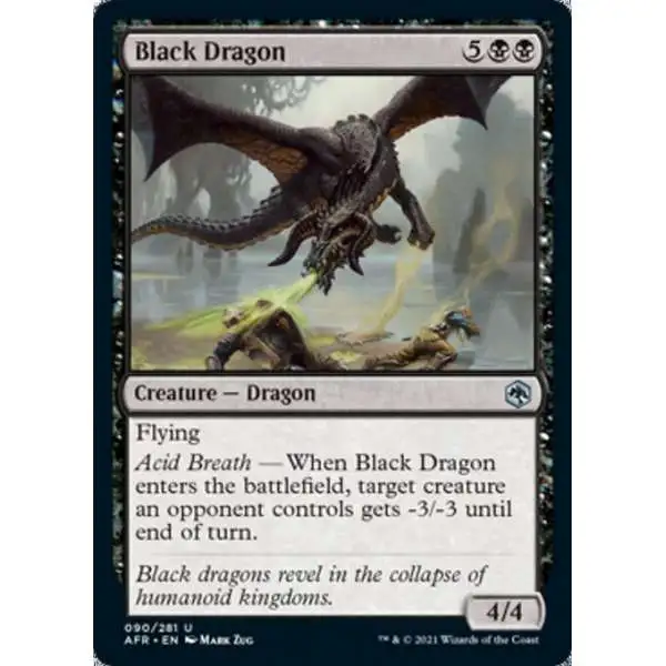 MtG Trading Card Game Adventures in the Forgotten Realms Uncommon Black Dragon #90