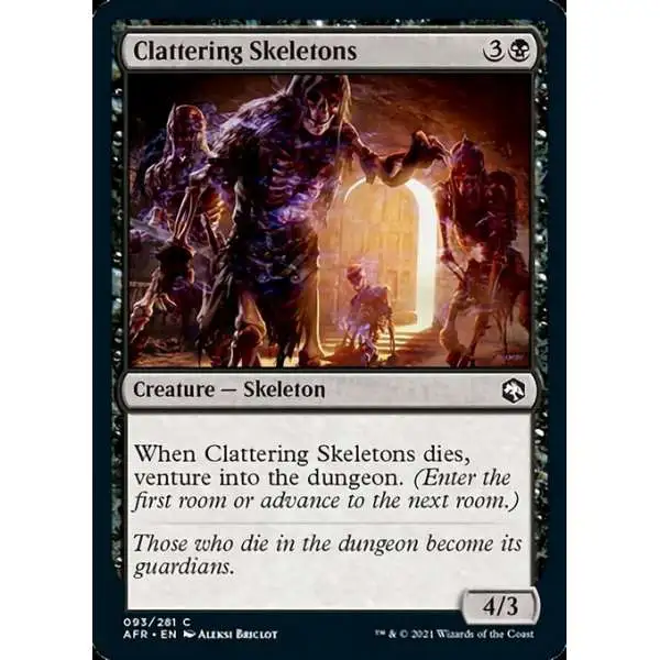 MtG Trading Card Game Adventures in the Forgotten Realms Common Clattering Skeletons #93