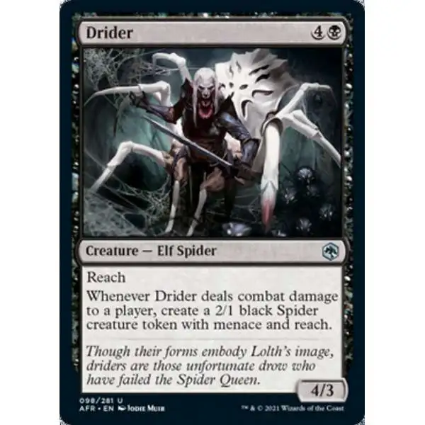 MtG Trading Card Game Adventures in the Forgotten Realms Uncommon Drider #98