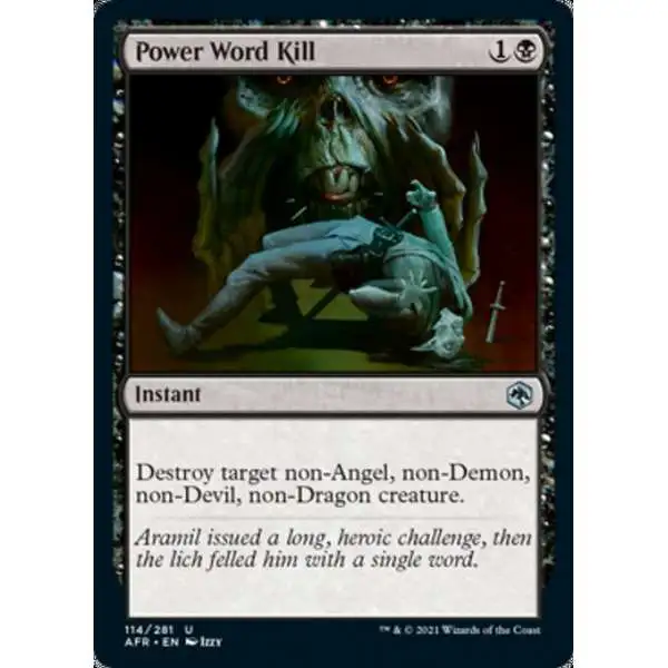 MtG Trading Card Game Adventures in the Forgotten Realms Uncommon Power Word Kill #114