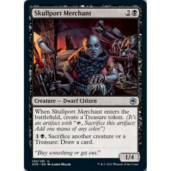 MtG Trading Card Game Adventures in the Forgotten Realms Uncommon Foil Skullport Merchant #120