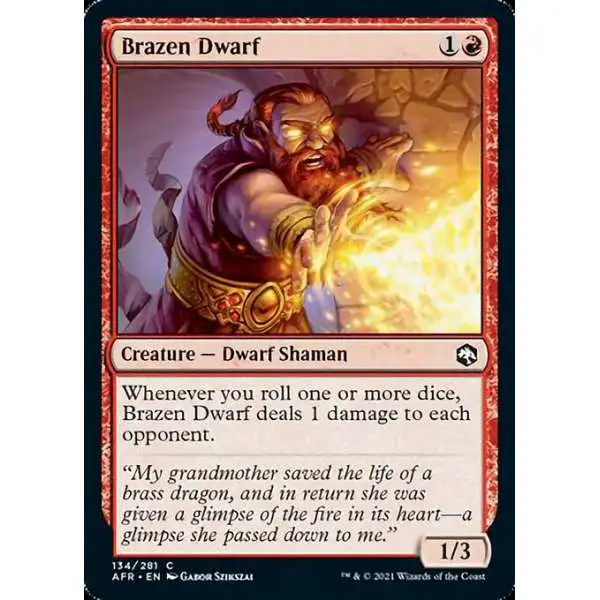 MtG Trading Card Game Adventures in the Forgotten Realms Common Brazen Dwarf #134