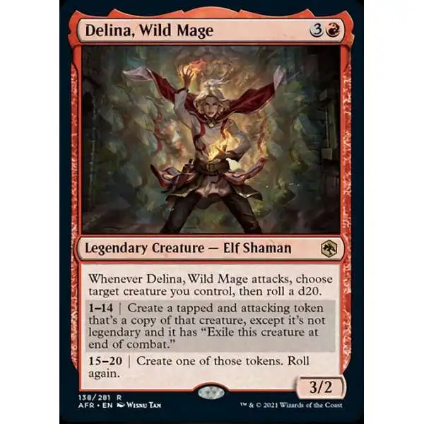 MtG Trading Card Game Adventures in the Forgotten Realms Rare Delina, Wild Mage #138