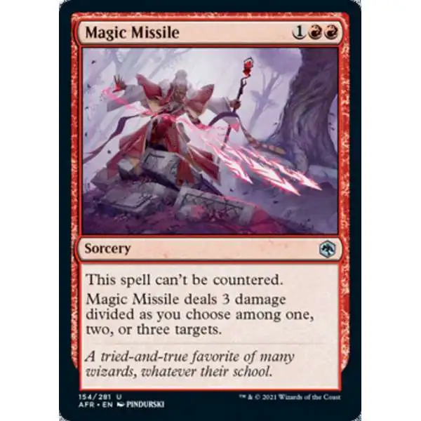 MtG Trading Card Game Adventures in the Forgotten Realms Uncommon Magic Missile #154