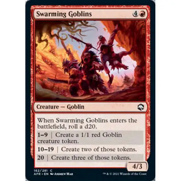 MtG Trading Card Game Adventures in the Forgotten Realms Common Swarming Goblins #162