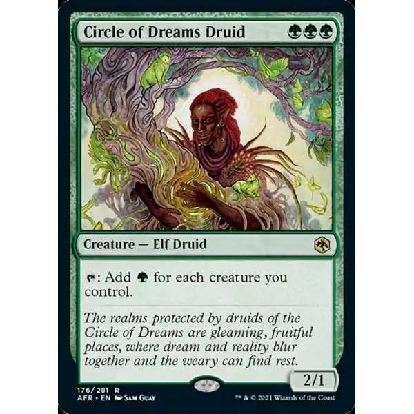 MtG Trading Card Game Adventures in the Forgotten Realms Rare Circle of Dreams Druid #176