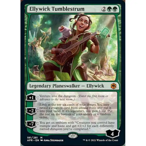MtG Trading Card Game Adventures in the Forgotten Realms Mythic Rare Ellywick Tumblestrum #181